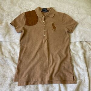 Ralph Lauren Blue Label Leather Patch Large Pony The Skinny Polo Calf Leather S